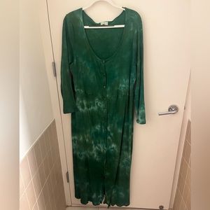 Anthropologie t.la Tie Dye Henley Maxi Dress